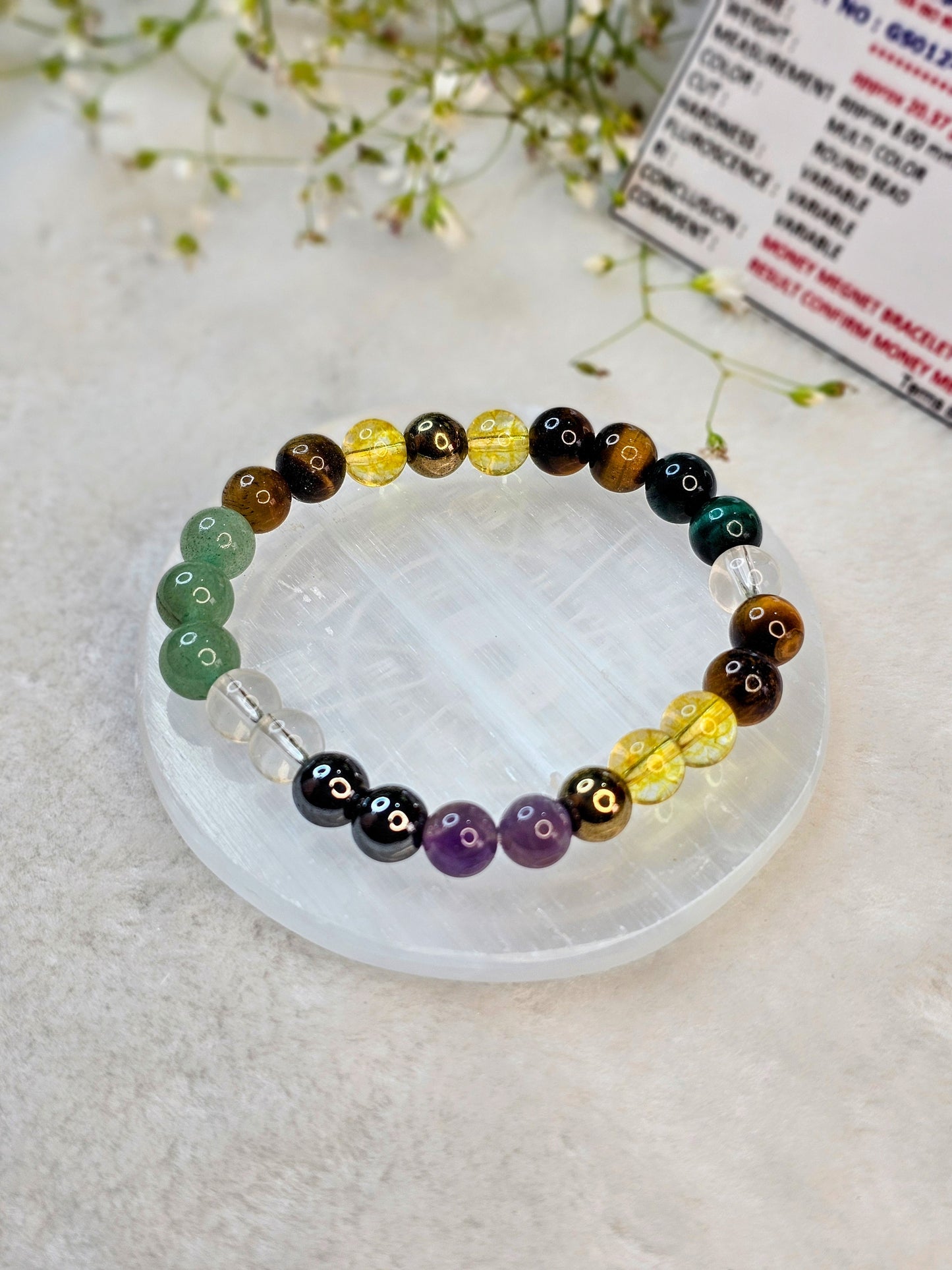 Money Magnet Pro Bracelet (Aventurine, Citrine, Tiger Eye, Pyrite) - Abhimantrit & Certified