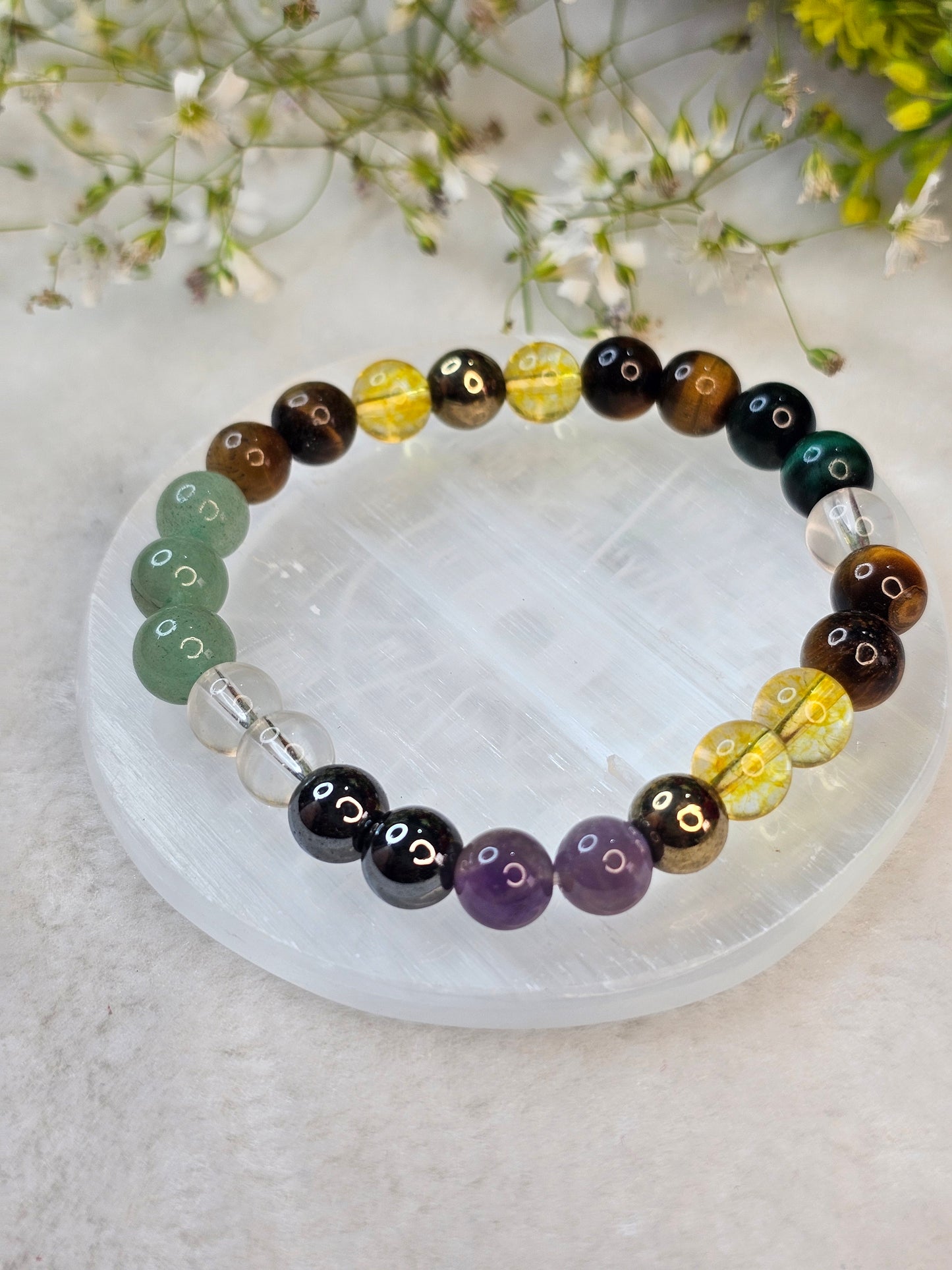 Money Magnet Pro Bracelet (Aventurine, Citrine, Tiger Eye, Pyrite) - Abhimantrit & Certified
