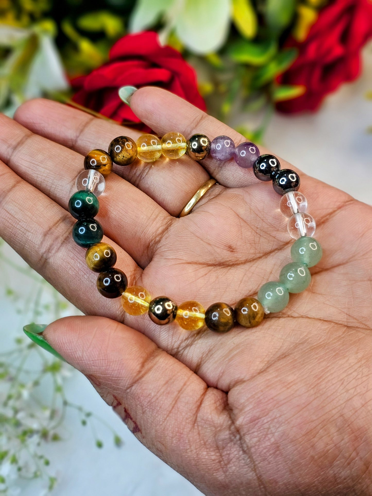 Money Magnet Pro Bracelet (Aventurine, Citrine, Tiger Eye, Pyrite) - Abhimantrit & Certified